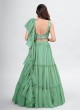 Festive Pista Green Color Lehenga Choli For Women